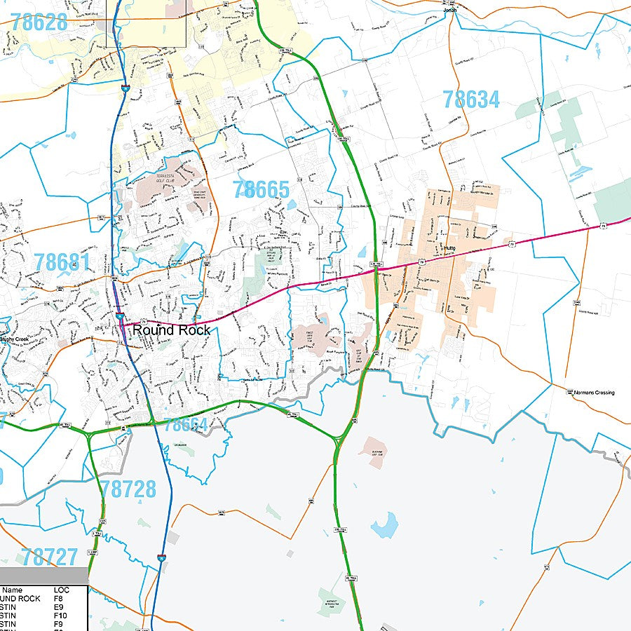 Williamson County, TX Premium Style Wall Map