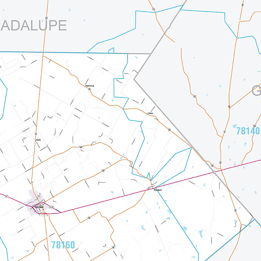 Wilson County, TX Premium Style Wall Map