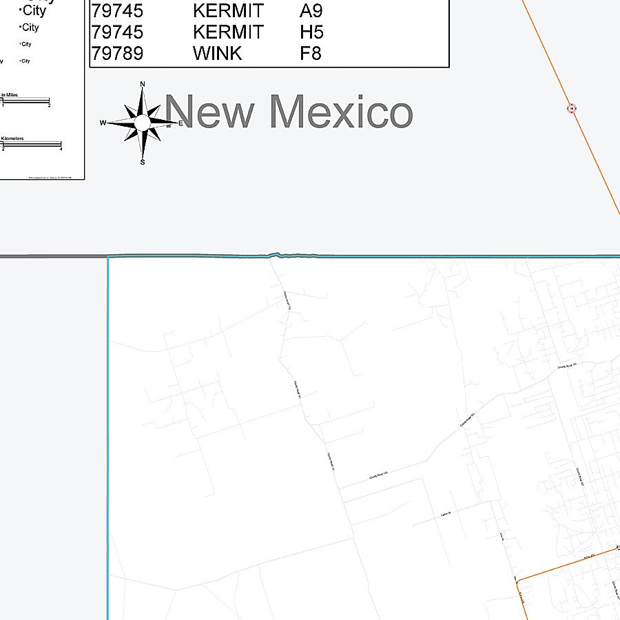 Winkler County, TX Premium Style Wall Map