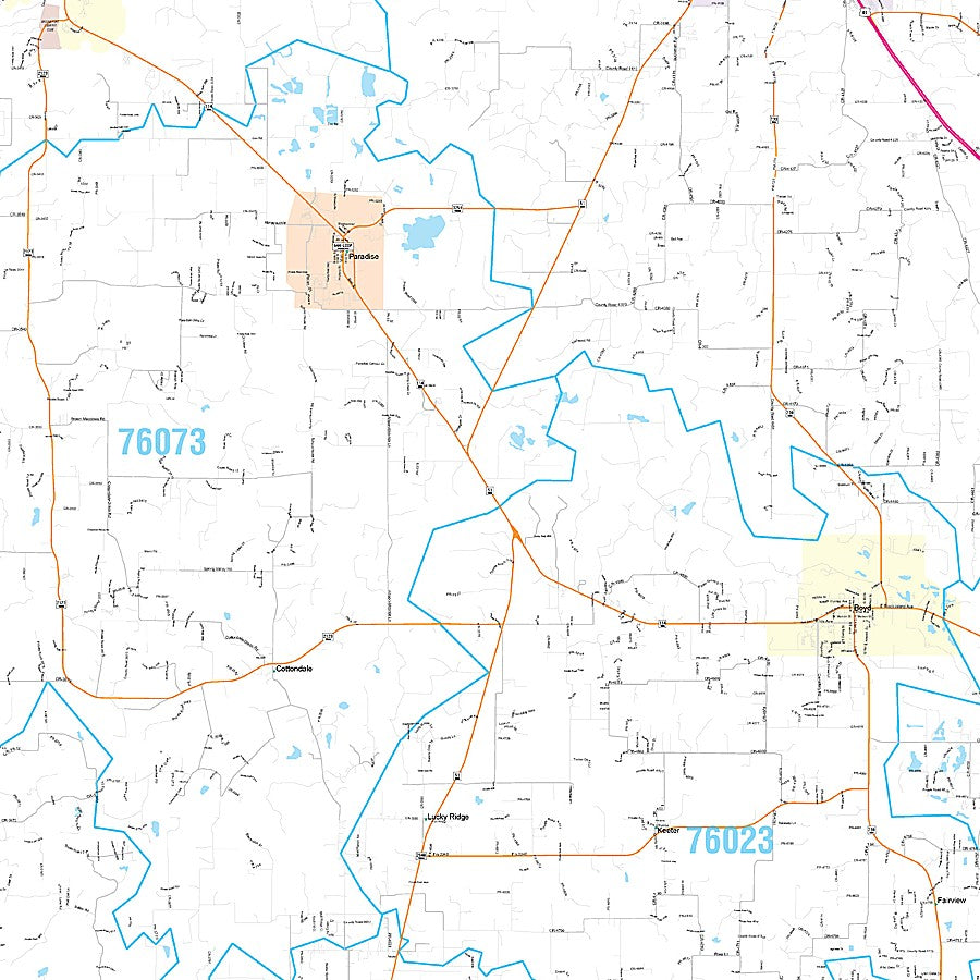 Wise County, TX Premium Style Wall Map
