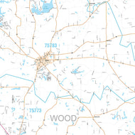 Wood County, TX Premium Style Wall Map