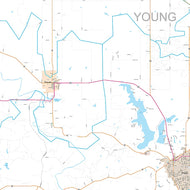 Young County, TX Premium Style Wall Map
