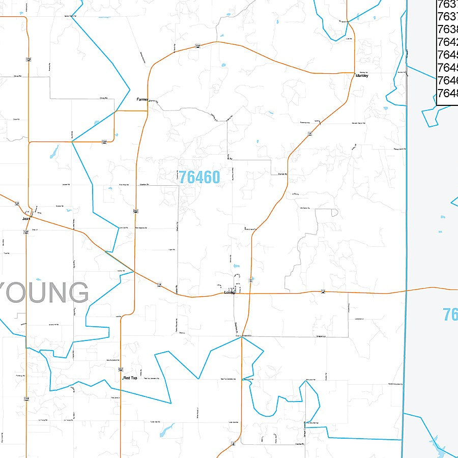 Young County, TX Premium Style Wall Map