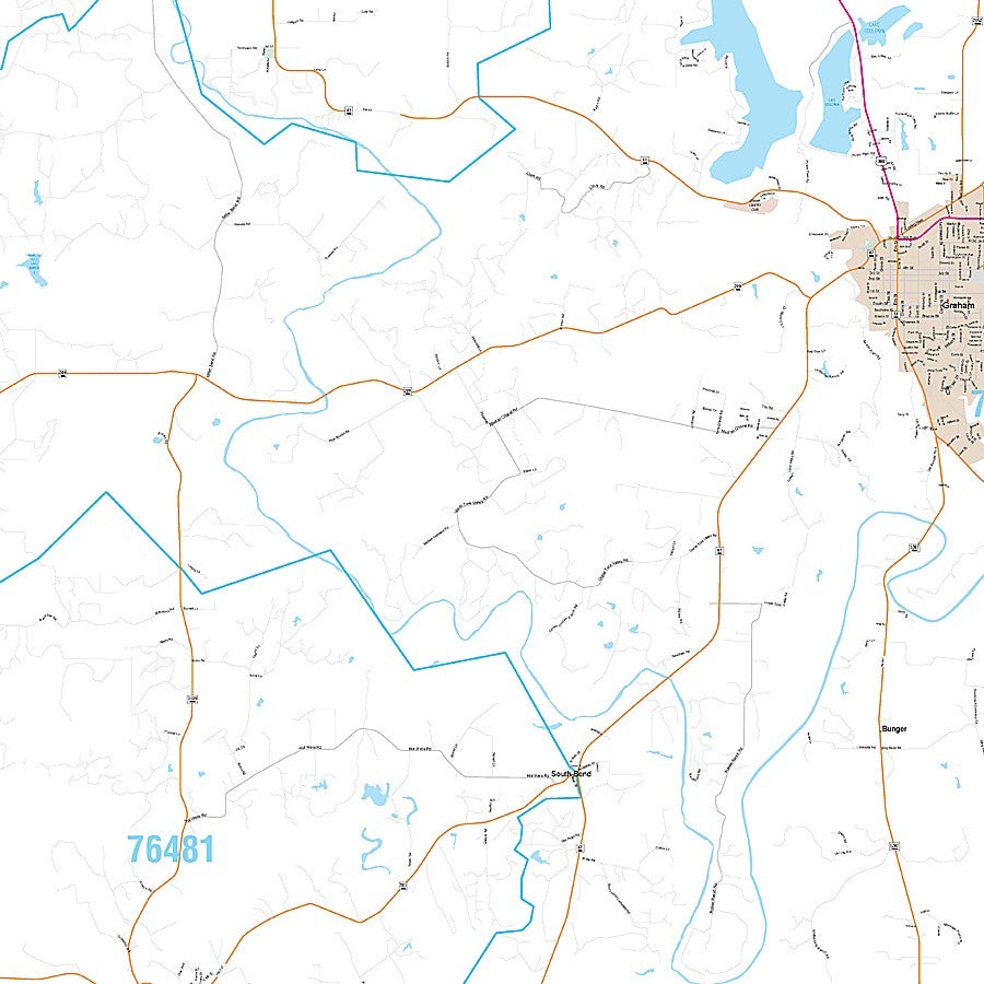 Young County, TX Premium Style Wall Map