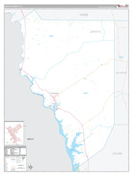 Zapata County, TX Premium Style Wall Map