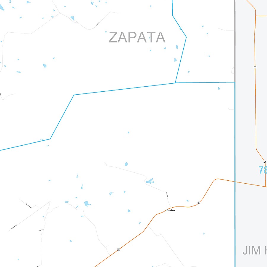 Zapata County, TX Premium Style Wall Map