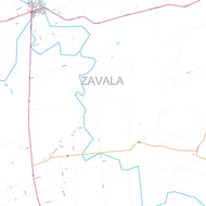 Zavala County, TX Premium Style Wall Map