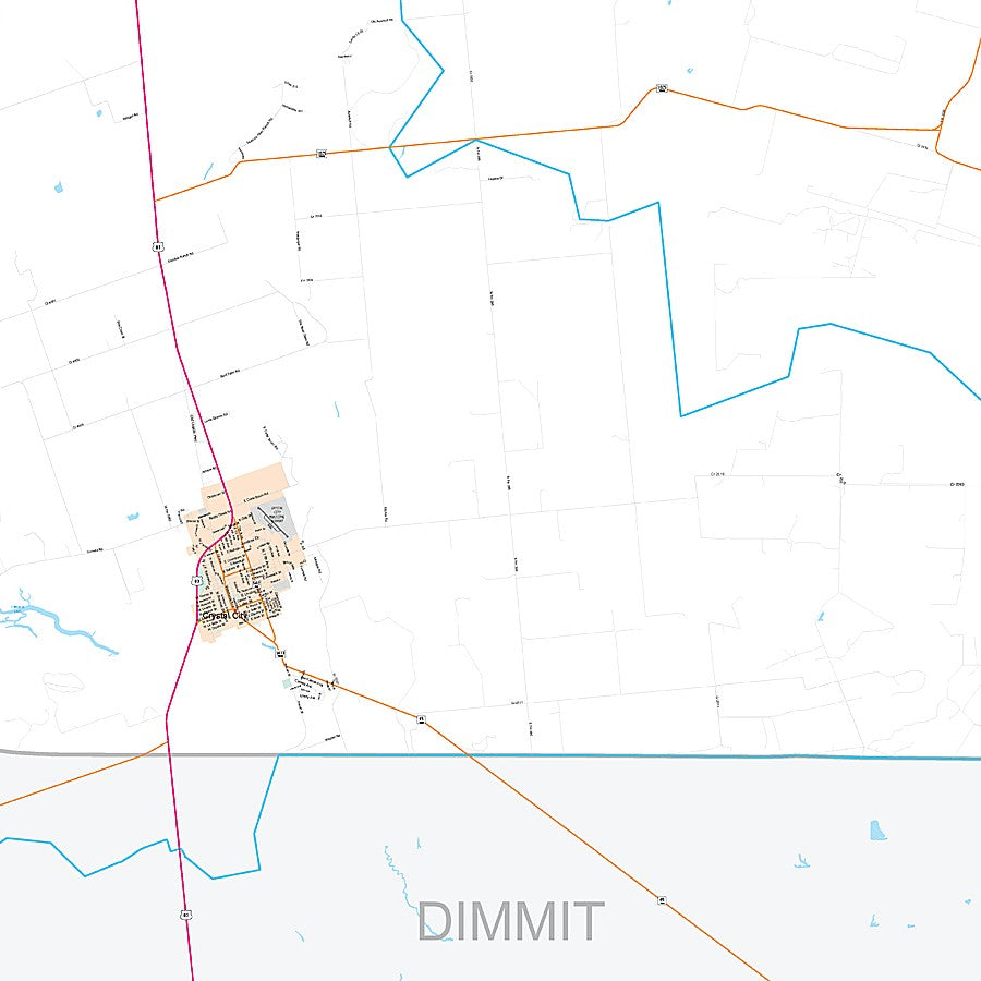 Zavala County, TX Premium Style Wall Map