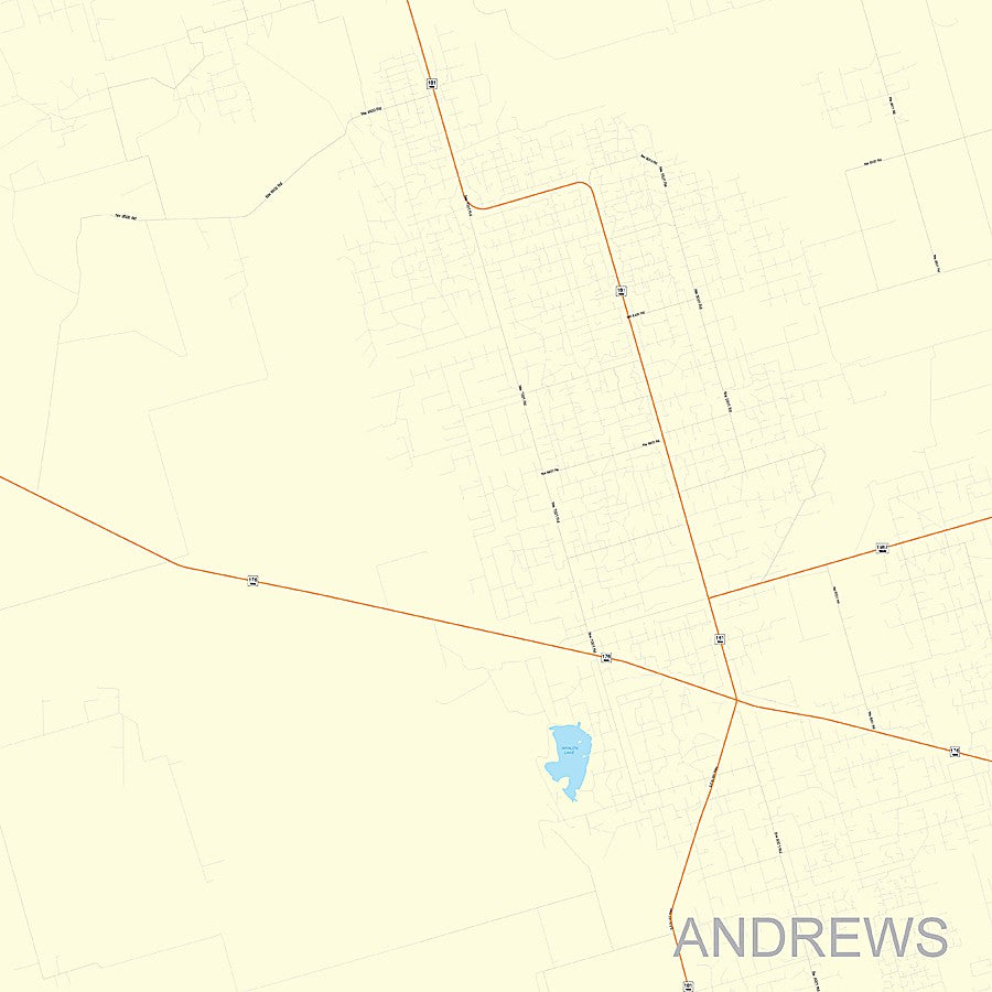 Andrews County, TX Colorcast Style Wall Map