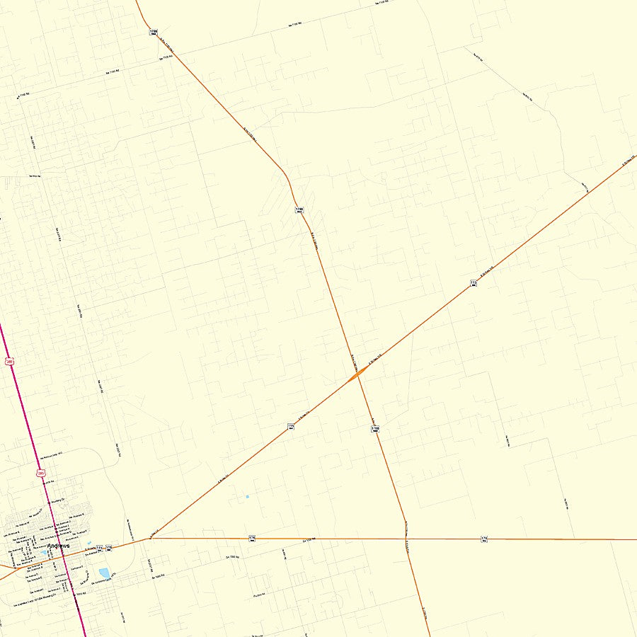 Andrews County, TX Colorcast Style Wall Map