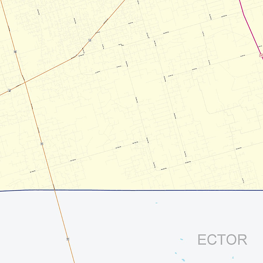 Andrews County, TX Colorcast Style Wall Map