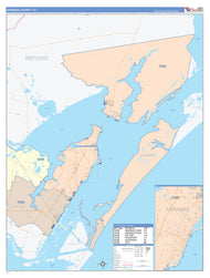 Aransas County, TX Colorcast Style Wall Map
