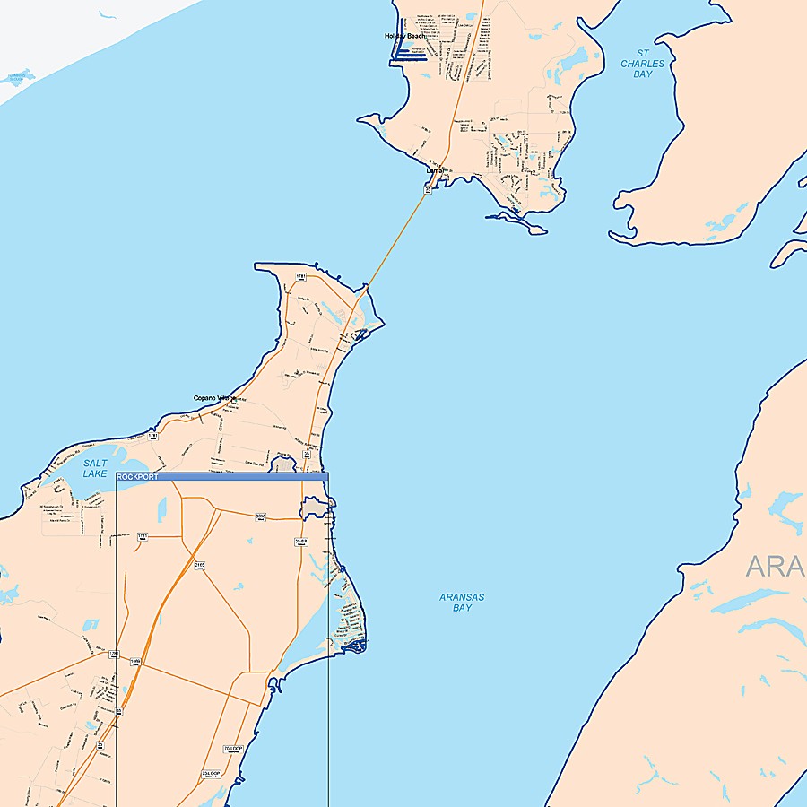 Aransas County, TX Colorcast Style Wall Map