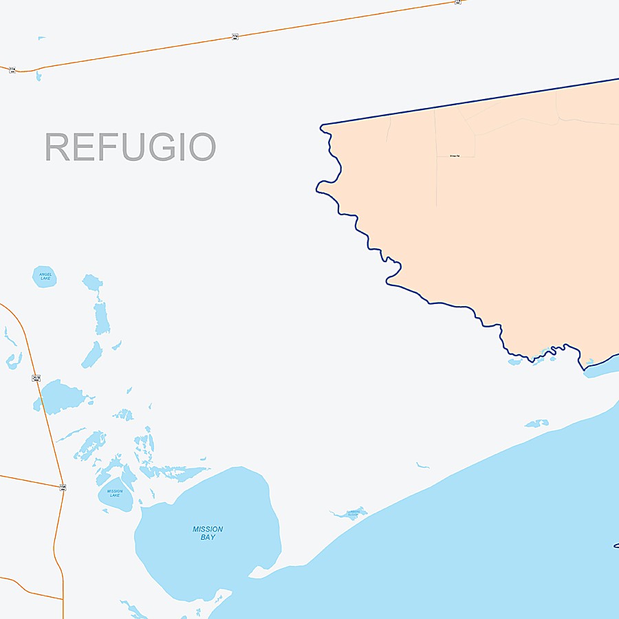 Aransas County, TX Colorcast Style Wall Map