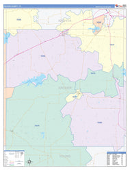 Archer County, TX Colorcast Style Wall Map