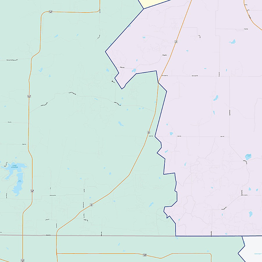 Archer County, TX Colorcast Style Wall Map