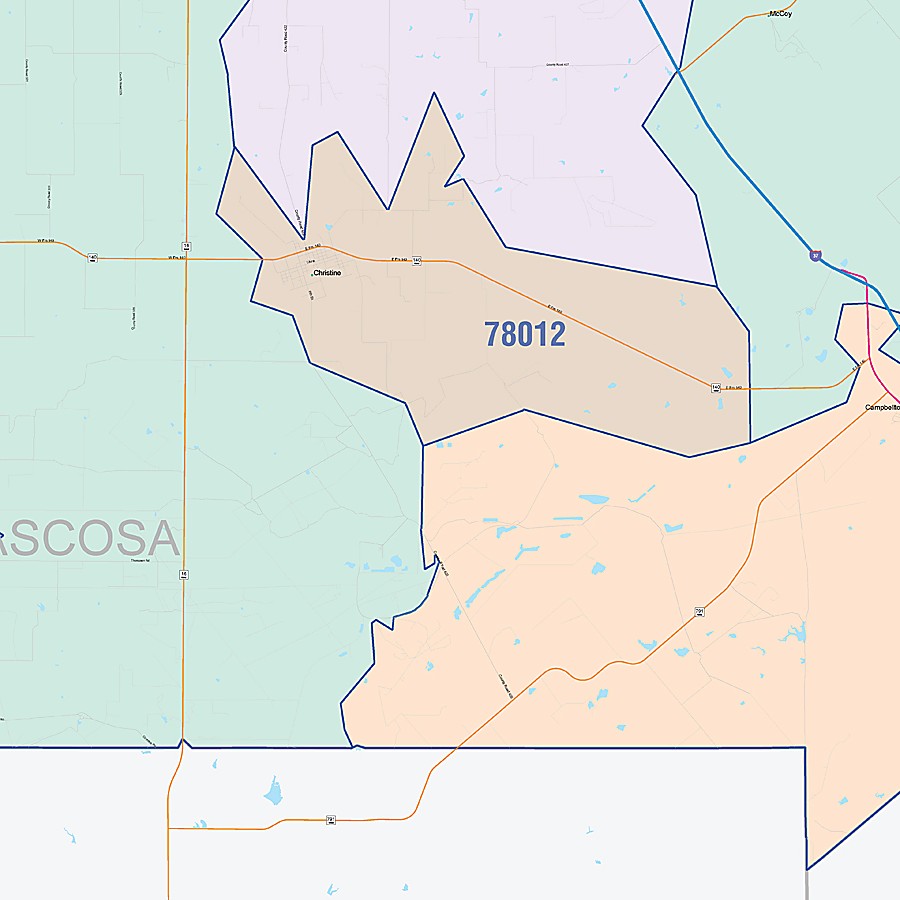 Atascosa County, TX Colorcast Style Wall Map