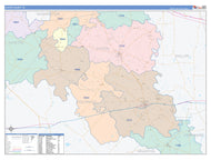 Austin County, TX Colorcast Style Wall Map