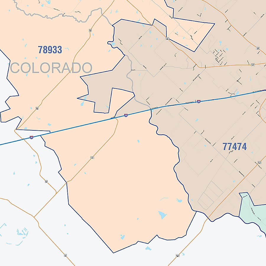 Austin County, TX Colorcast Style Wall Map