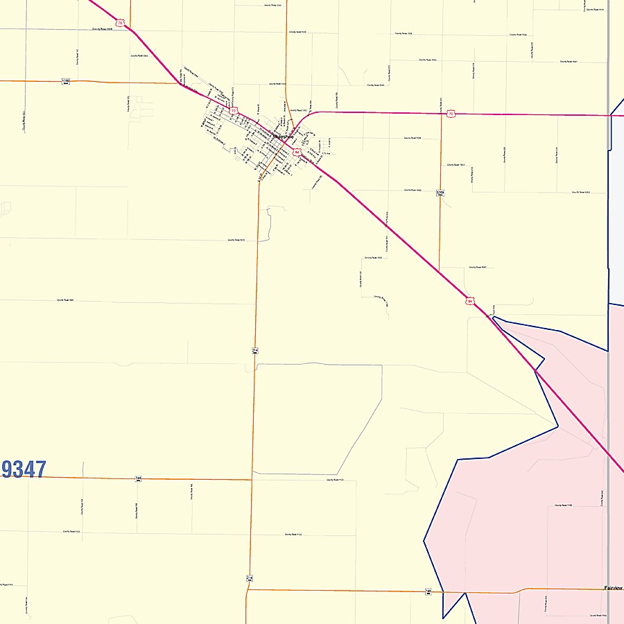 Bailey County, TX Colorcast Style Wall Map