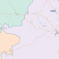 Bandera County, TX Colorcast Style Wall Map
