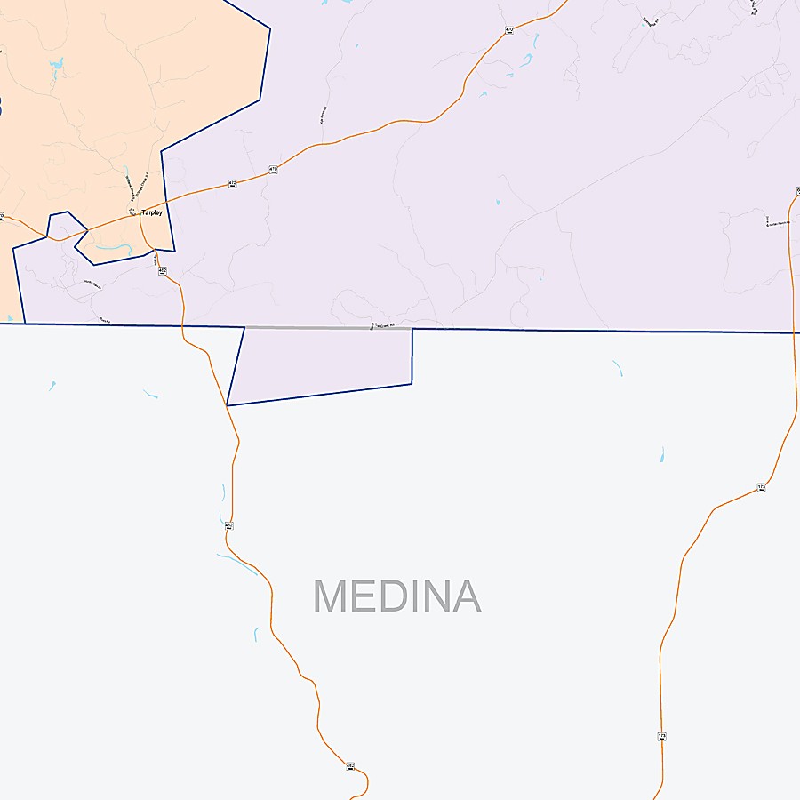 Bandera County, TX Colorcast Style Wall Map