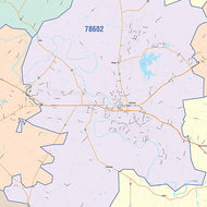 Bastrop County, TX Colorcast Style Wall Map