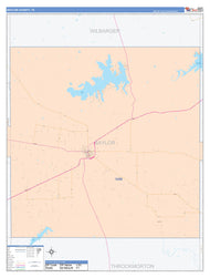 Baylor County, TX Colorcast Style Wall Map