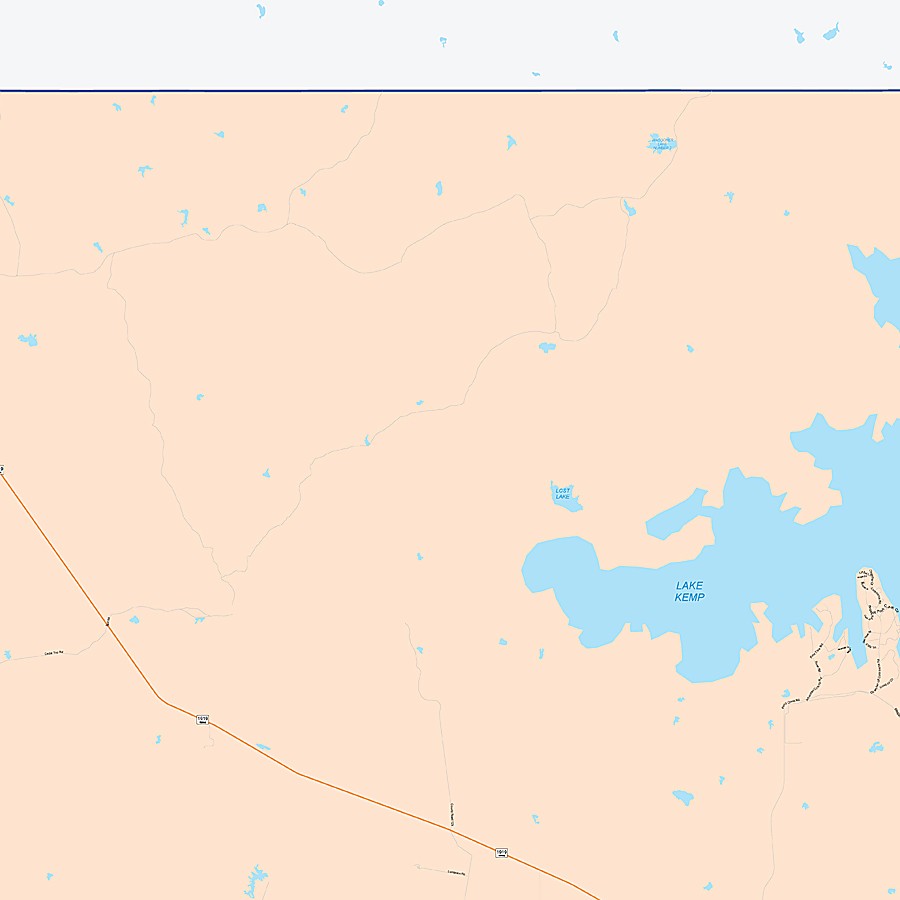 Baylor County, TX Colorcast Style Wall Map
