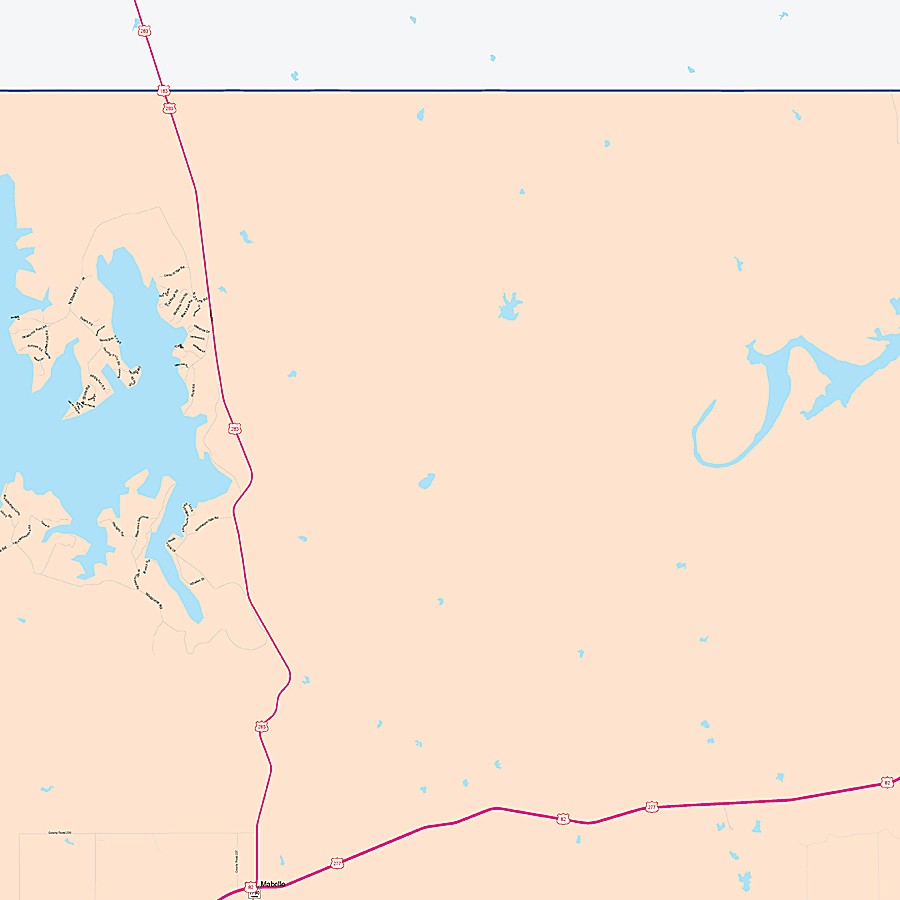 Baylor County, TX Colorcast Style Wall Map