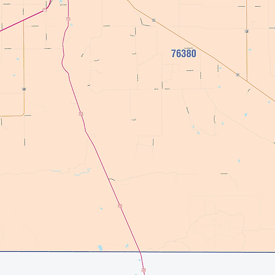 Baylor County, TX Colorcast Style Wall Map