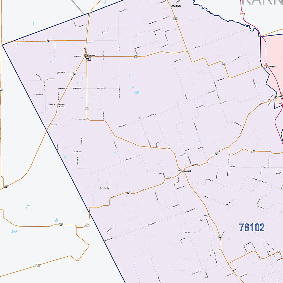 Bee County, TX Colorcast Style Wall Map