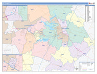 Bell County, TX Colorcast Style Wall Map