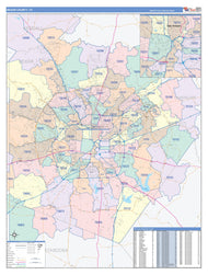 Bexar County, TX Colorcast Style Wall Map