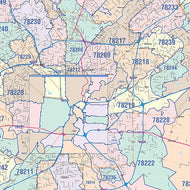 Bexar County, TX Colorcast Style Wall Map