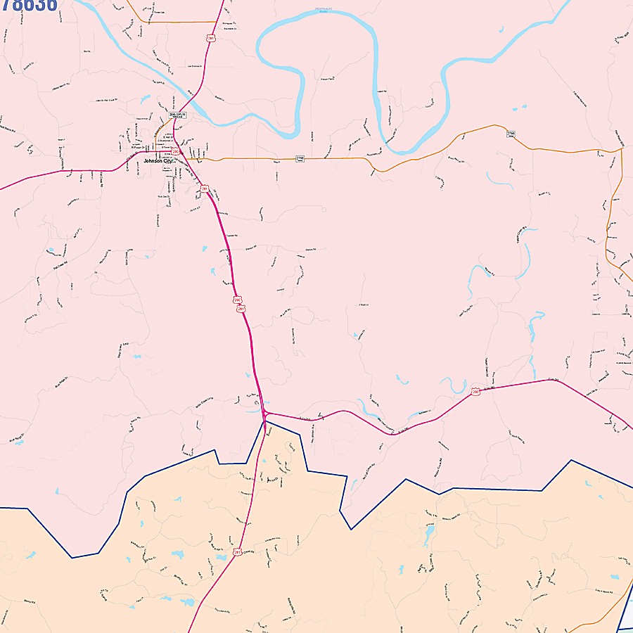 Blanco County, TX Colorcast Style Wall Map