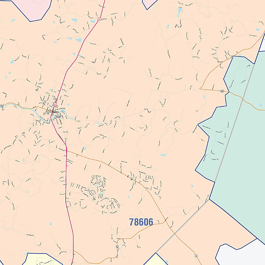 Blanco County, TX Colorcast Style Wall Map