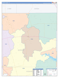 Borden County, TX Colorcast Style Wall Map