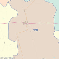 Borden County, TX Colorcast Style Wall Map