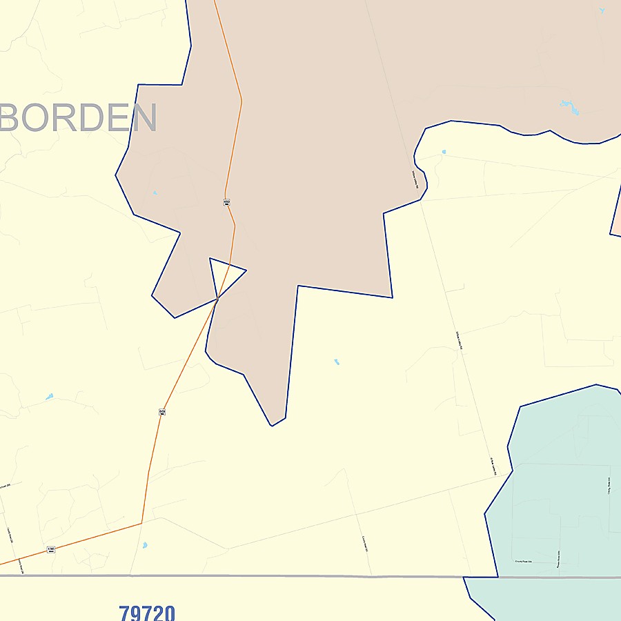 Borden County, TX Colorcast Style Wall Map