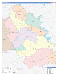 Bosque County, TX Colorcast Style Wall Map