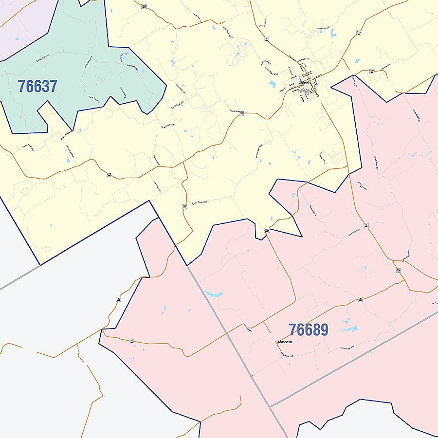 Bosque County, TX Colorcast Style Wall Map