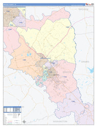 Brazos County, TX Colorcast Style Wall Map