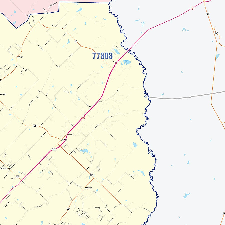 Brazos County, TX Colorcast Style Wall Map