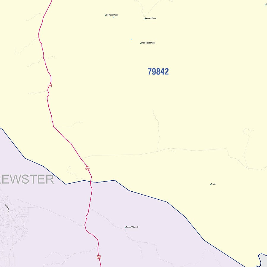 Brewster County, TX Colorcast Style Wall Map