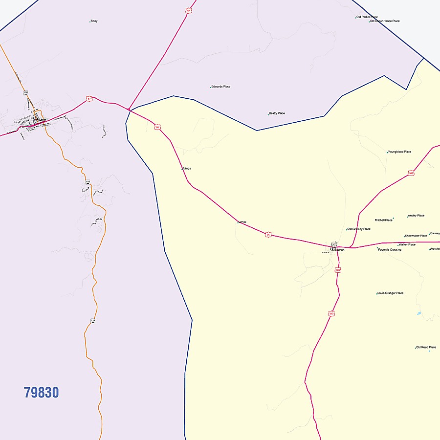 Brewster County, TX Colorcast Style Wall Map
