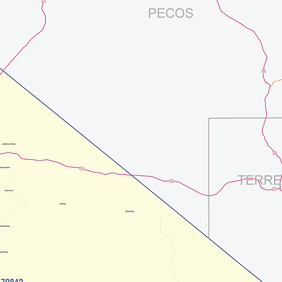 Brewster County, TX Colorcast Style Wall Map