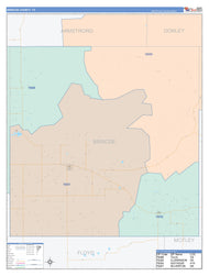 Briscoe County, TX Colorcast Style Wall Map