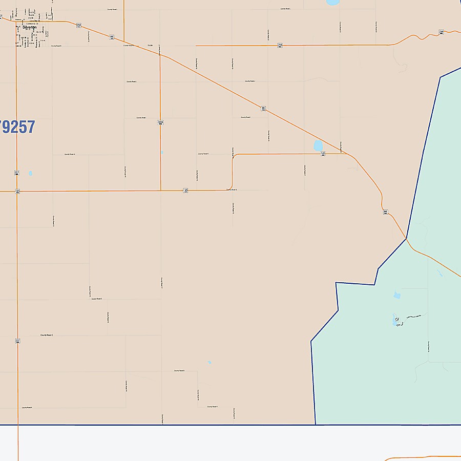 Briscoe County, TX Colorcast Style Wall Map