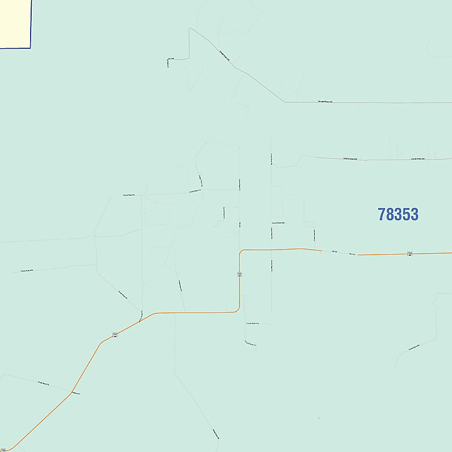 Brooks County, TX Colorcast Style Wall Map